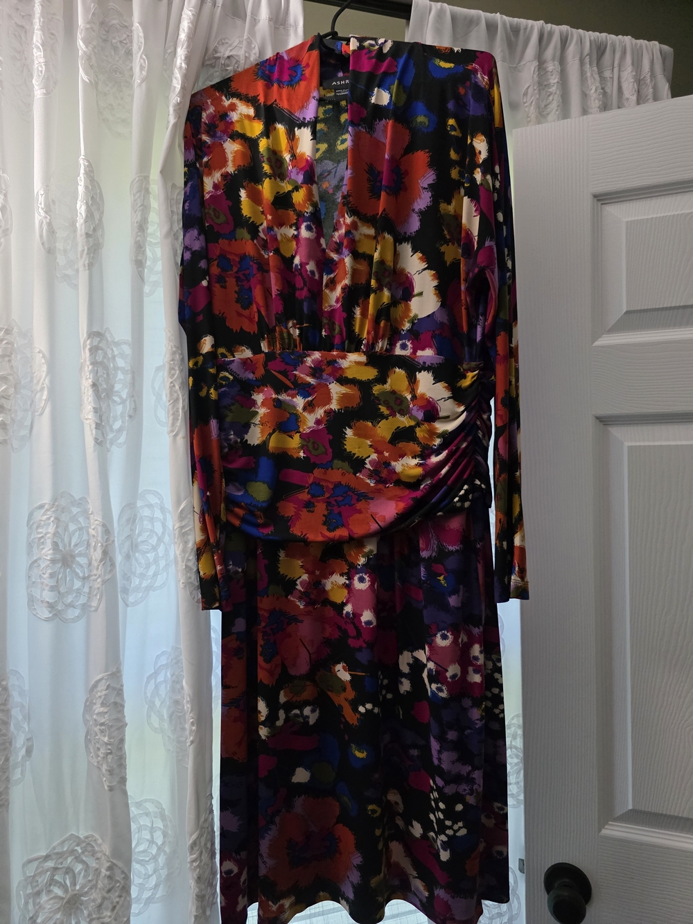 Ashro Multicolor Floral Print Wrap Blouse
